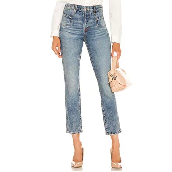 Veronica Beard Jeans Denim - Veronica Beard Ryleigh Straight Leg Jeans Blue Mist Button Fly Size 4